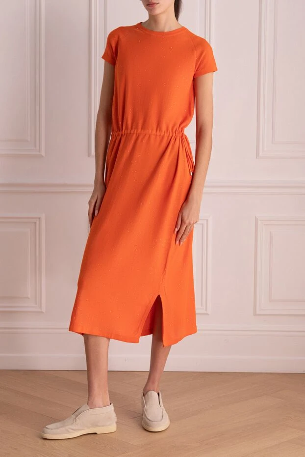 Re Vera woman orange cotton dress for women купить с ценами и фото 160158 - photo 2