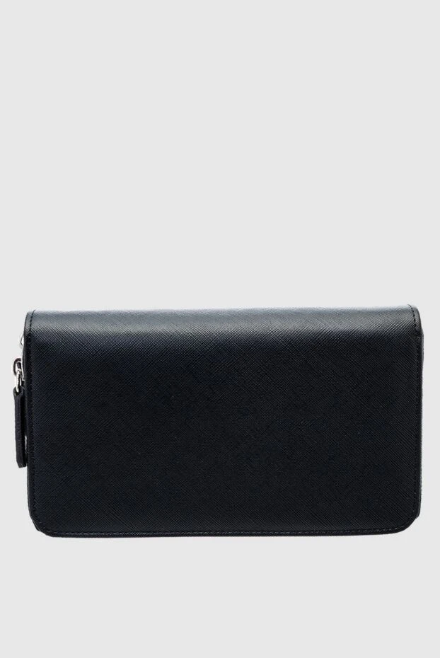 Cesare di Napoli man black men's clutch bag made of genuine leather купить с ценами и фото 160216 - photo 1