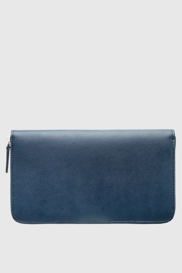 Cesare di Napoli man men's clutch bag made of genuine leather blue купить с ценами и фото 160218 - photo 1