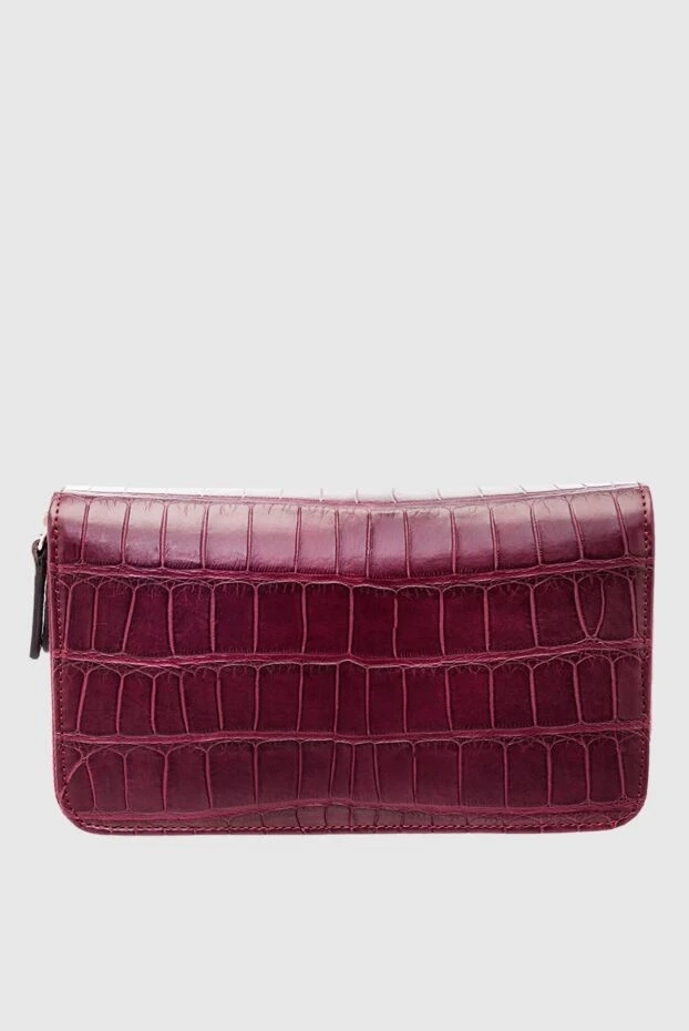 Cesare di Napoli man men's clutch bag made of crocodile skin burgundy купить с ценами и фото 160234 - photo 1