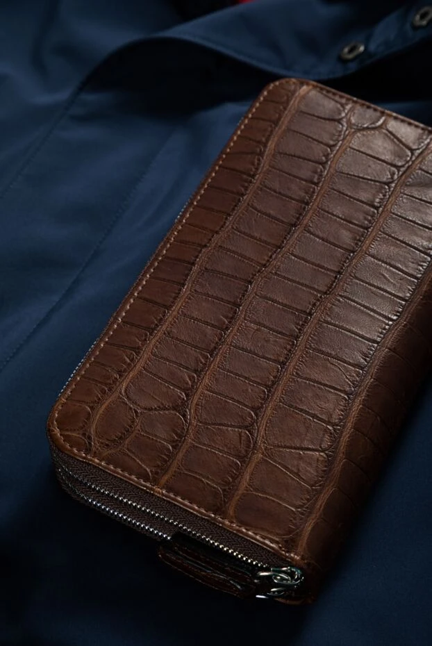 Men's clutch made of genuine crocodile leather in a warm brown shade
- photo 2