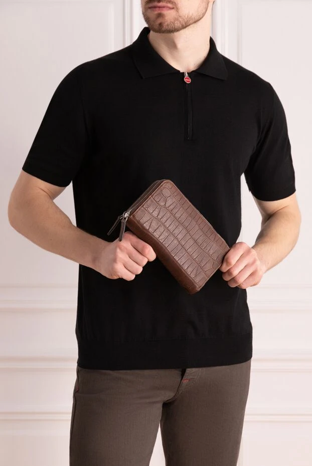 Cesare di Napoli man men's clutch bag made of brown crocodile leather купить с ценами и фото 160238 - photo 2