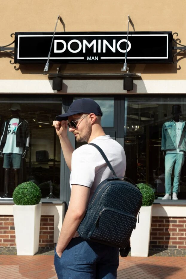 Cesare di Napoli рюкзак из кожи синий мужской 160261 - фото 3