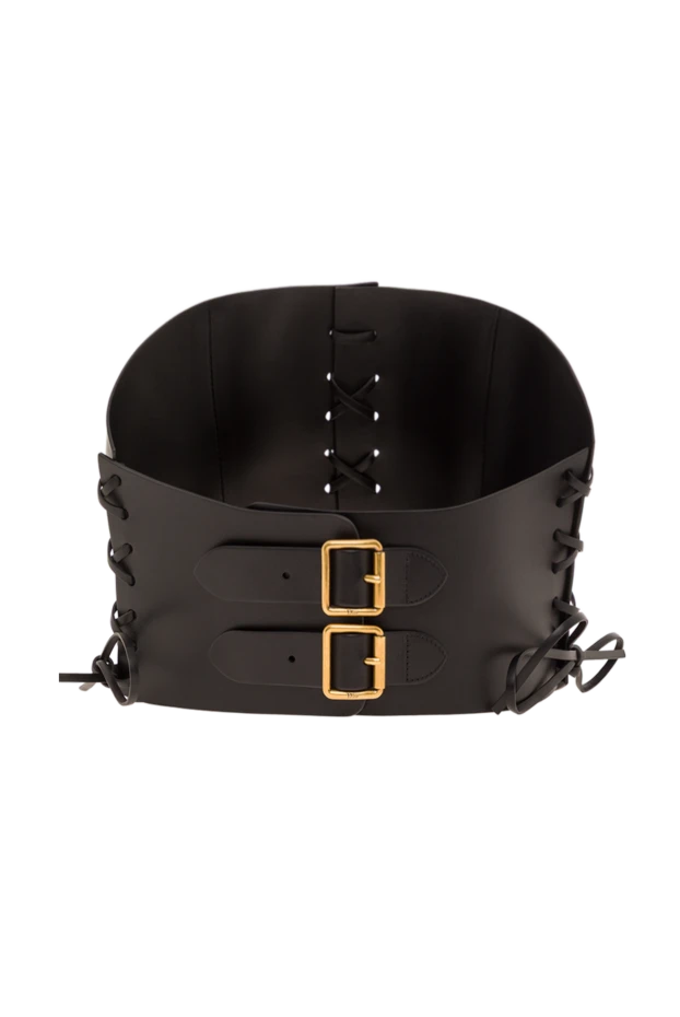 Корсет из кожи черный женский - фото 1