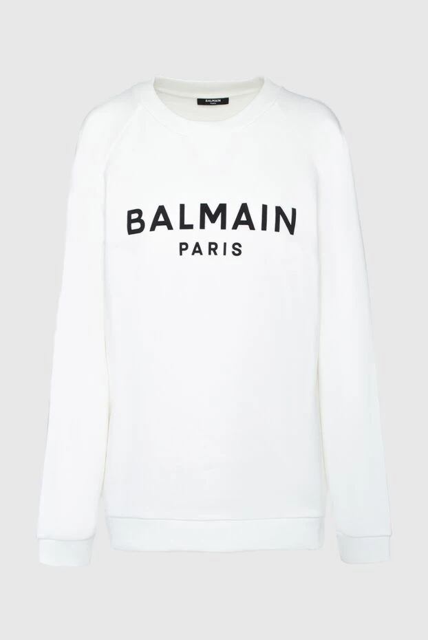 Balmain woman white cotton sweatshirt for women купить с ценами и фото 160298 - photo 1