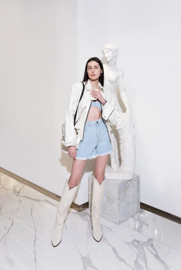 Isabel Marant сапоги женские высокие с косым каблуком белые 160355 - фото 2