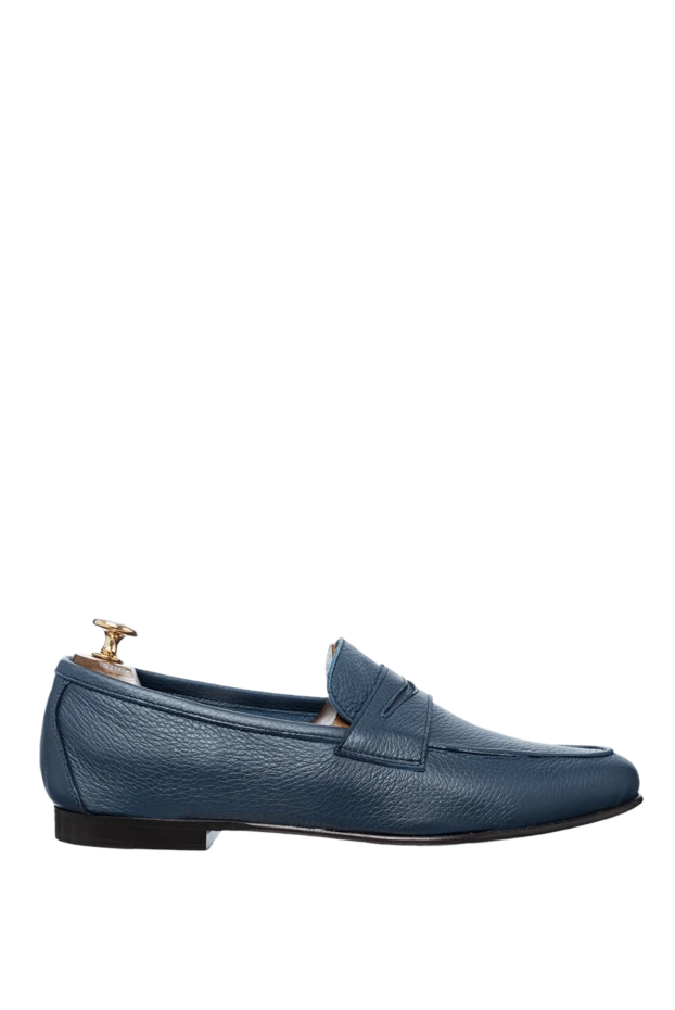 Andrea Ventura man blue leather loafers for men купить с ценами и фото 160391 - photo 1