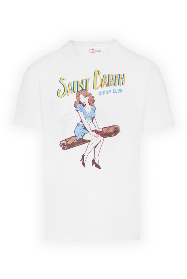 MC2 Saint Barth man white cotton t-shirt for men купить с ценами и фото 160442 - photo 1