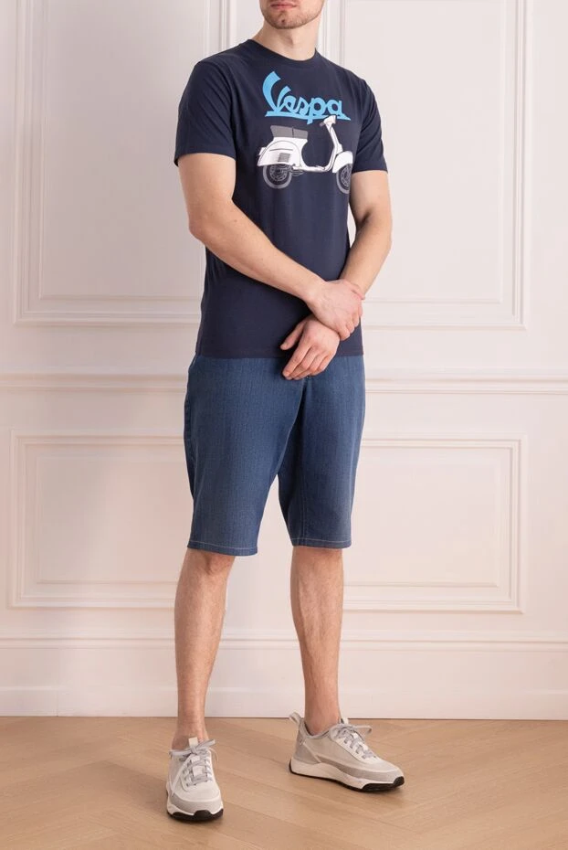 MC2 Saint Barth man blue cotton t-shirt for men купить с ценами и фото 160446 - photo 2