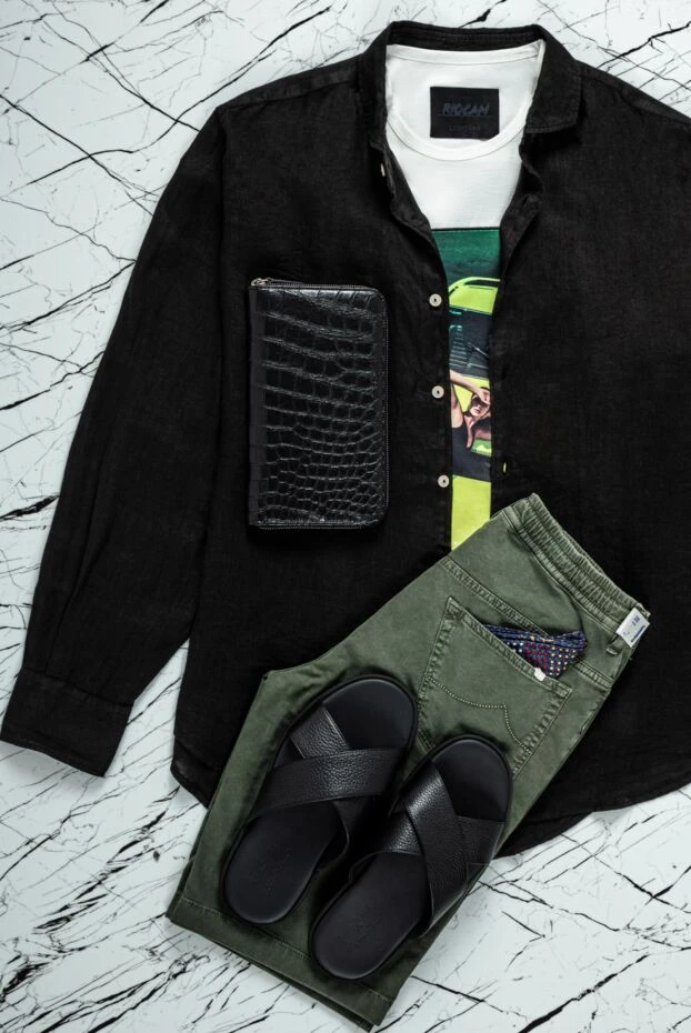 MC2 Saint Barth men's linen shirt, fitted cut, black
160456 - photo 2