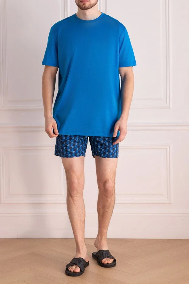 MC2 Saint Barth man blue polyester beach shorts for men купить с ценами и фото 160465 - photo 2