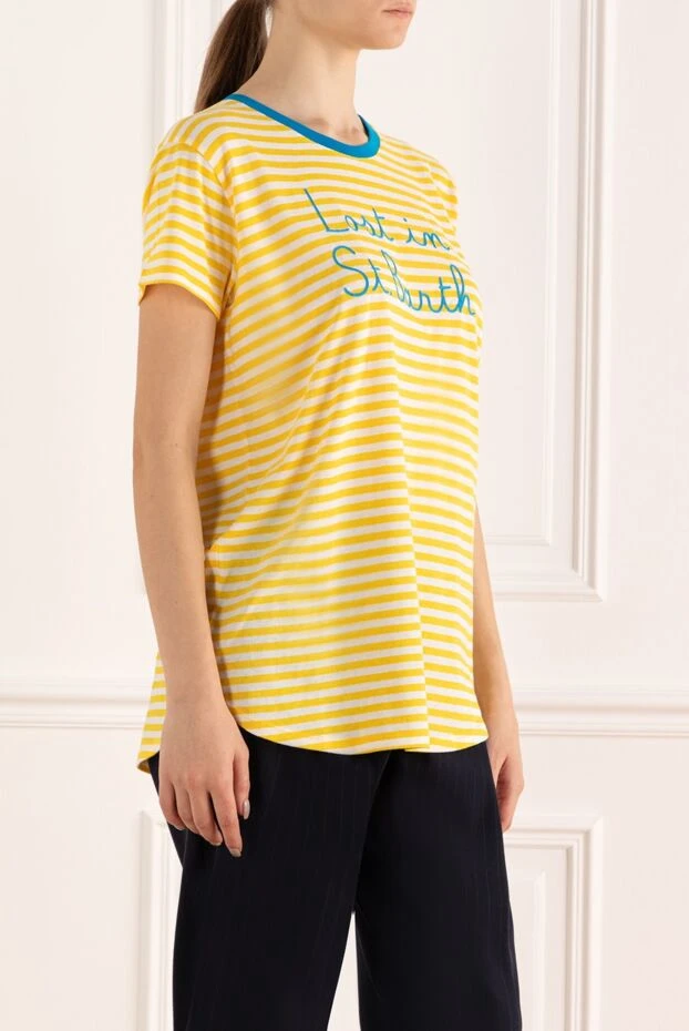 MC2 Saint Barth t-shirt women's cotton with yellow stripes 160469 - photo 3
