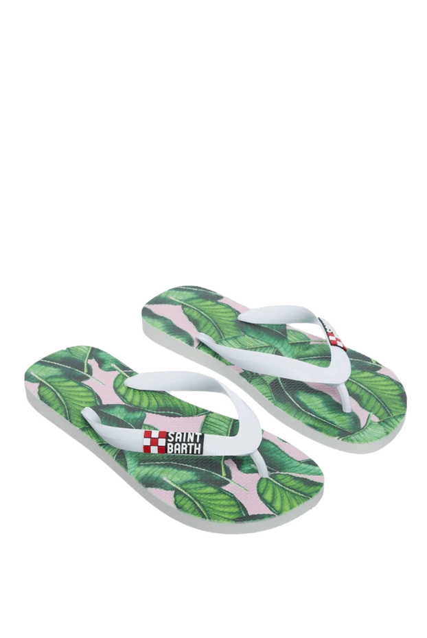 MC2 Saint Barth шлепанцы женские с принтом листья белые 160486 - фото 3