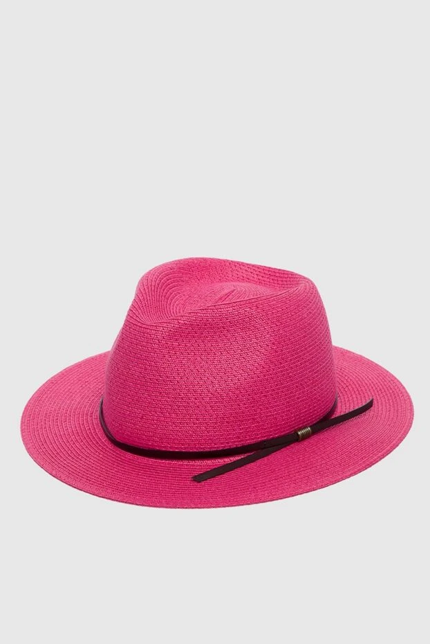 MC2 Saint Barth шляпа нежно-ярко-розовая с контрастной декоративной лентой женская 160492 - фото 3