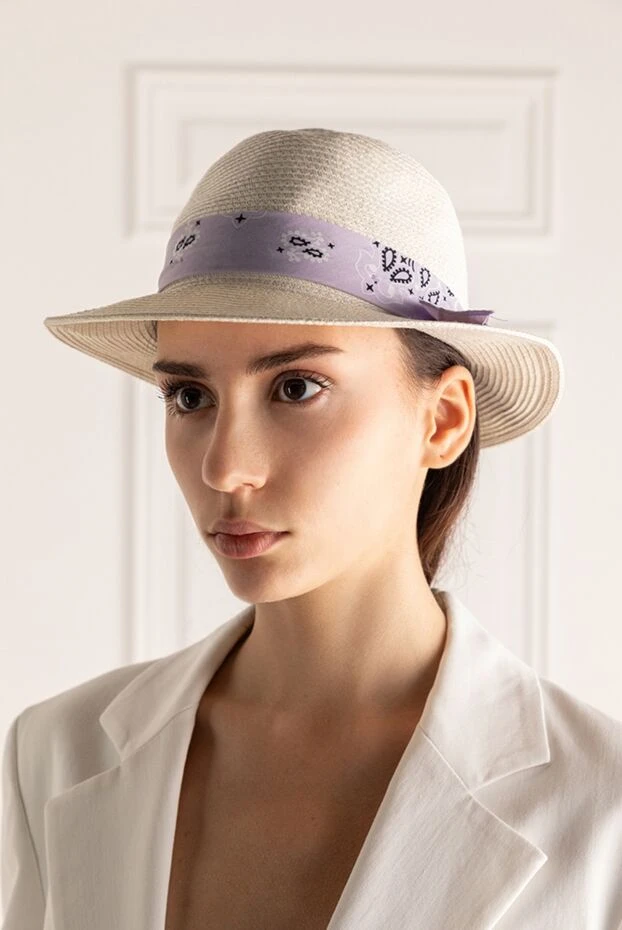 MC2 Saint Barth woman white cotton and polyester hat for women купить с ценами и фото 160495 - photo 2