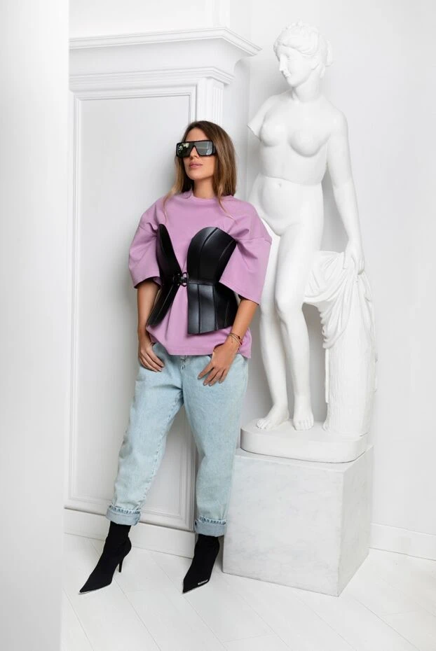 The Attico свитшот из хлопка и лайкры фиолетовый женский 160496 - фото 3