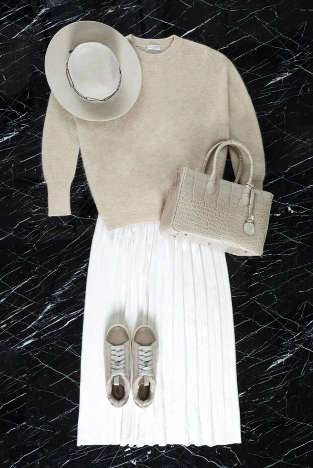 Panicale светлая юбка макси с плиссированной структурой из премиальной пряжи
 160514 - фото 2