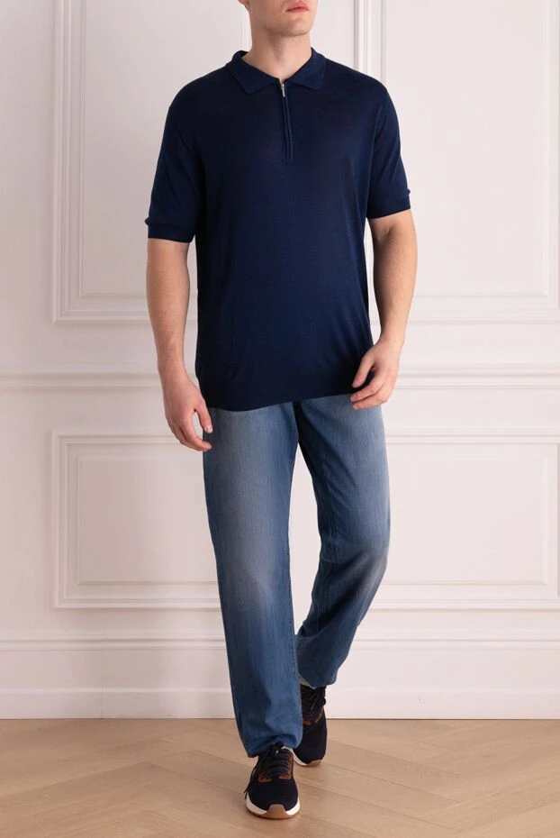 Kiton man blue cotton jeans for men купить с ценами и фото 160572 - photo 2