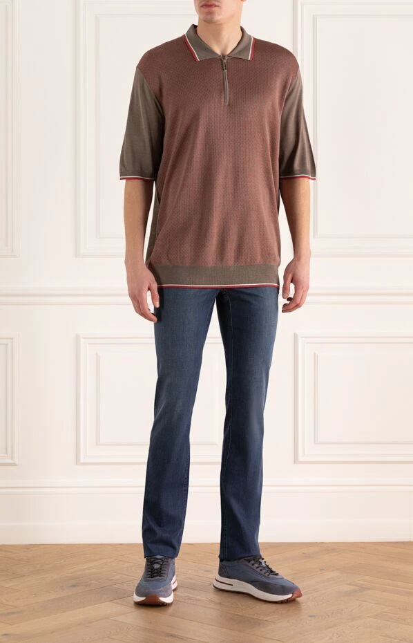 Stefano Ricci brown silk polo for men 160580 - photo 2