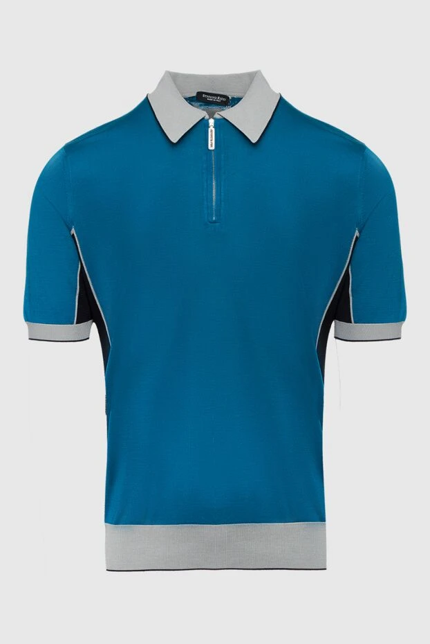 Stefano Ricci поло из хлопка синее мужское 160584 - фото 1