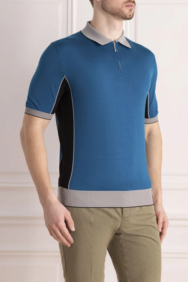 Stefano Ricci polo from cotton blue for men 160584 - photo 3