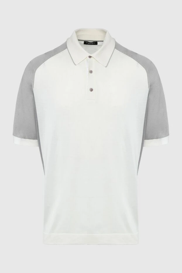 Белое поло из шелка с контрастной окантовкой и элементами из кожи крокодила
- фото 1