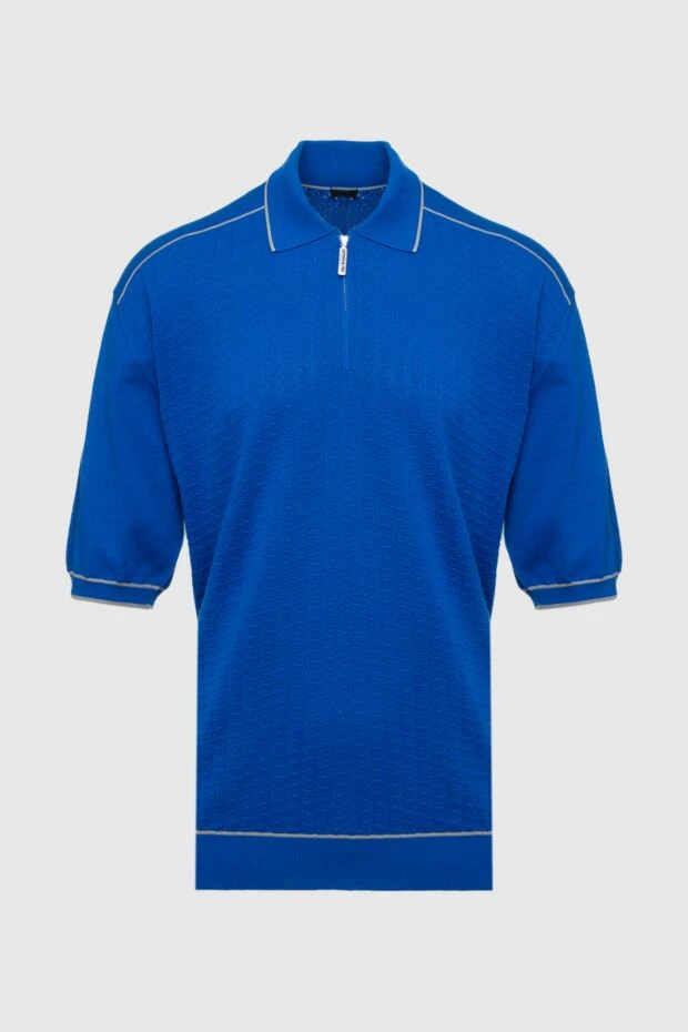 Stefano Ricci поло из хлопка синее мужское 160598 - фото 1