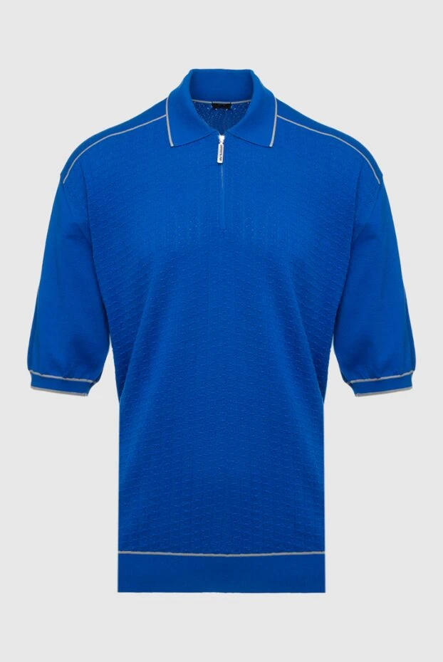 Stefano Ricci поло из хлопка синее мужское 160598 - фото 1