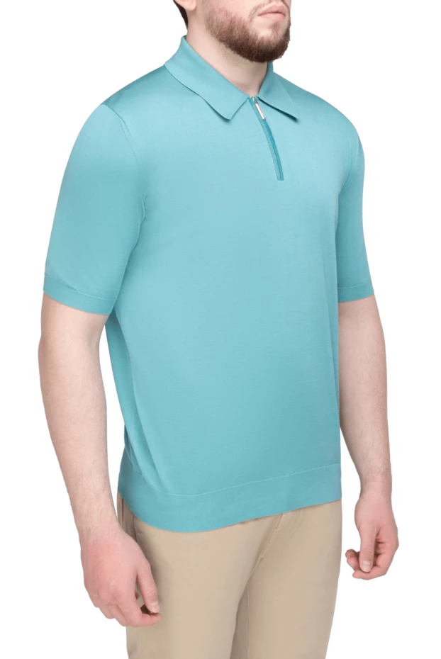 Stefano Ricci поло из шелка и кожи крокодила зеленое мужское 160624 - фото 3