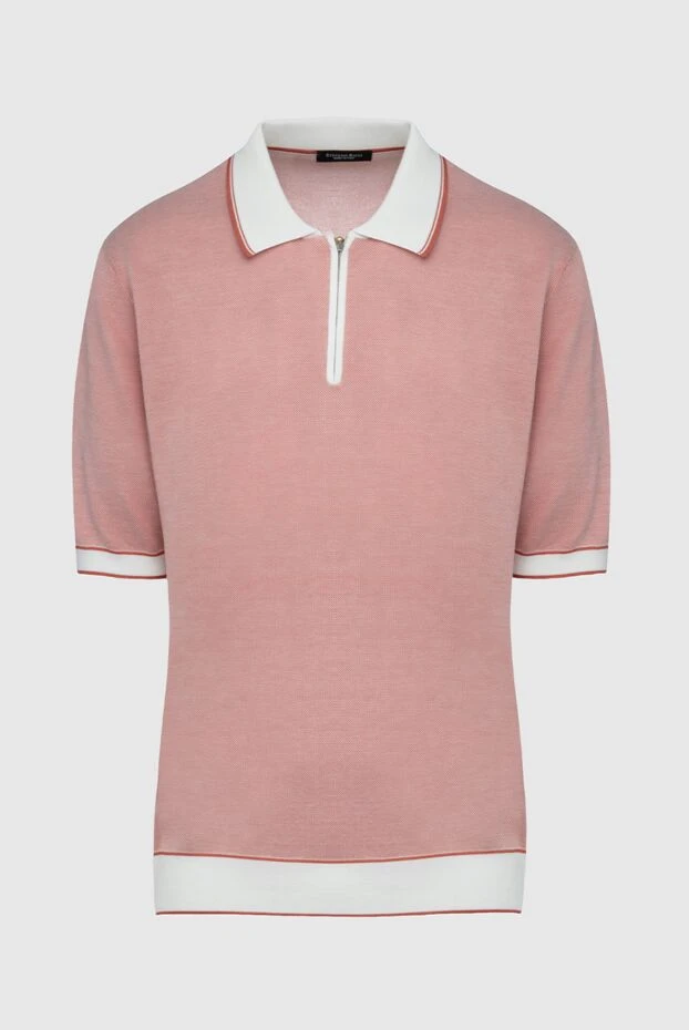 Cotton and silk polo pink for men - photo 1