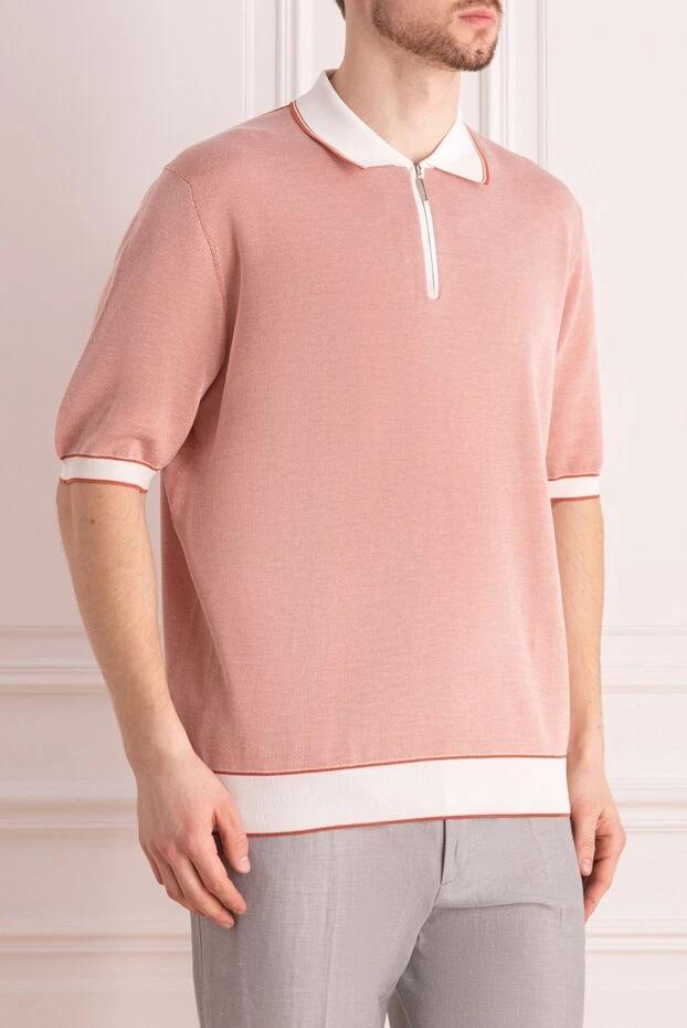 Stefano Ricci поло из хлопка и шелка розовое мужское 160627 - фото 3