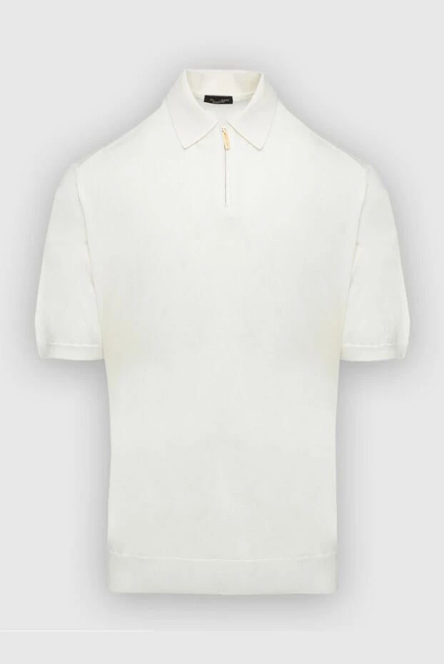 Жағасы мен сыдырмасы бар сүт түсті жібек поло жейдесі - фото 1