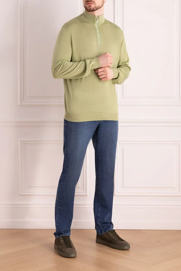 Stefano Ricci жасыл түсті ерлерге арналған жібек тройер 160639 - фото 2