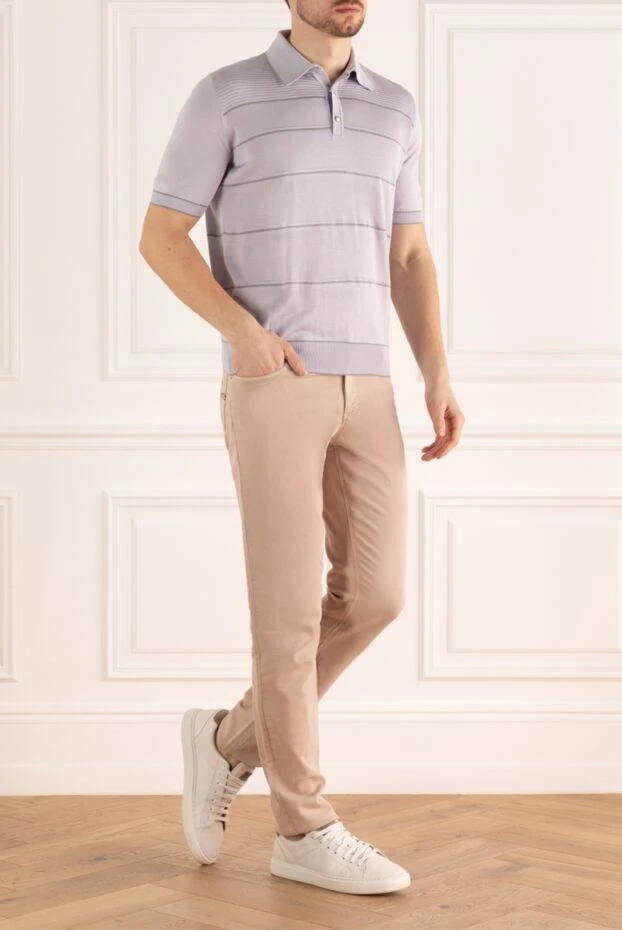 Поло в тонкую горизонтальную полоску светло серого цвета
- фото 2