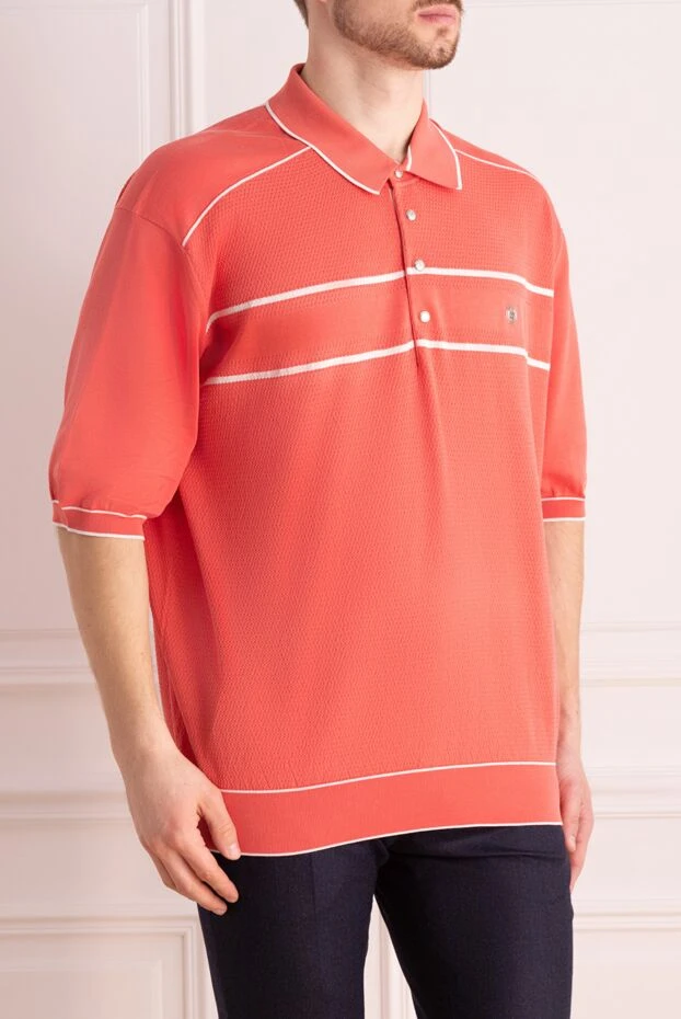 Stefano Ricci поло из хлопка оранжевое мужское 160642 - фото 3