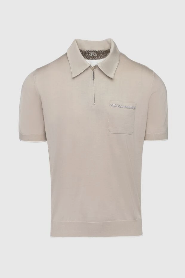 Stefano Ricci поло из шелка бежевое мужское 160648 - фото 1