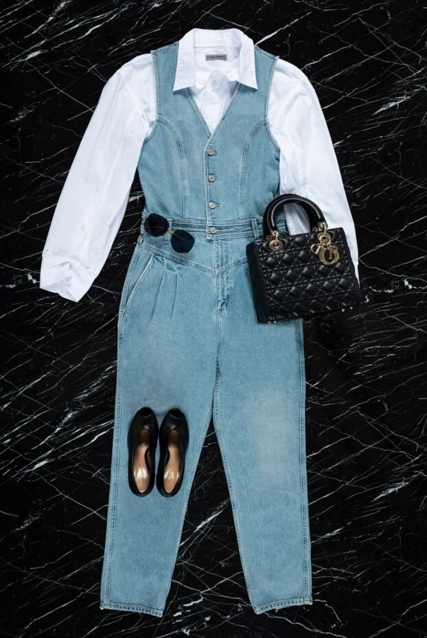 Citizens of Humanity stylish denim overalls for women with open shoulders 160668 - photo 2