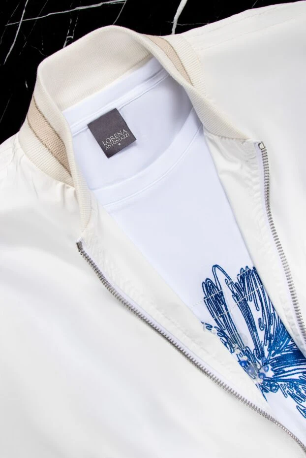 Lorena Antoniazzi футболка белая женская с вышитым цветком и пайетками 160686 - фото 2