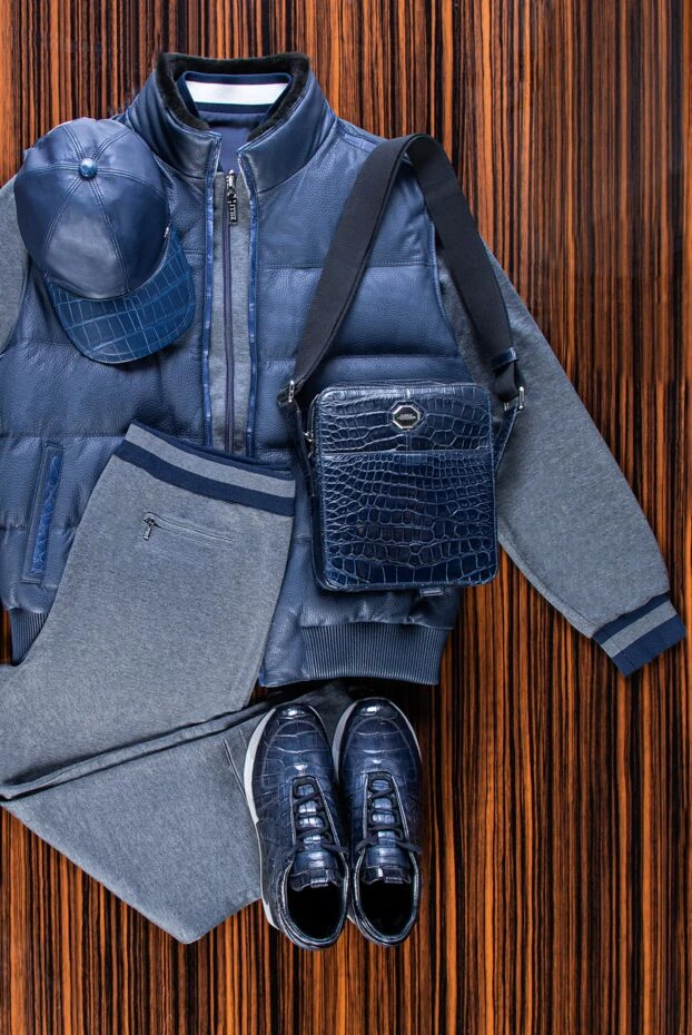 Zilli костюм спортивный мужской из хлопка, полиамида и шелка серый 160738 - фото 2