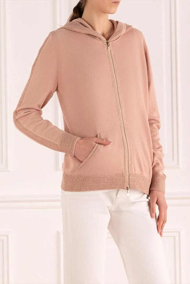 D.Exterior найзағайлы капюшонды қызғылт әйелдер кардиганы 160760 - фото 3