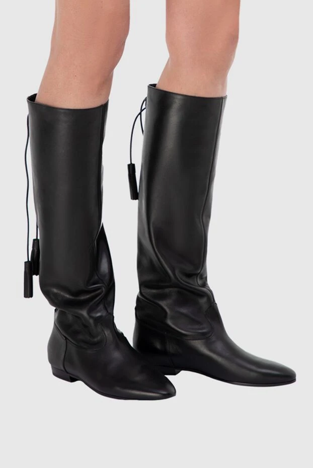 Celine woman black leather boots for women купить с ценами и фото 160811 - photo 2