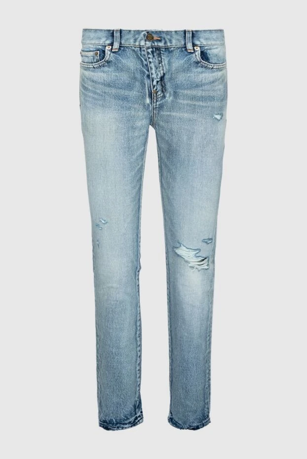 Saint Laurent woman blue cotton jeans for women купить с ценами и фото 160814 - photo 1