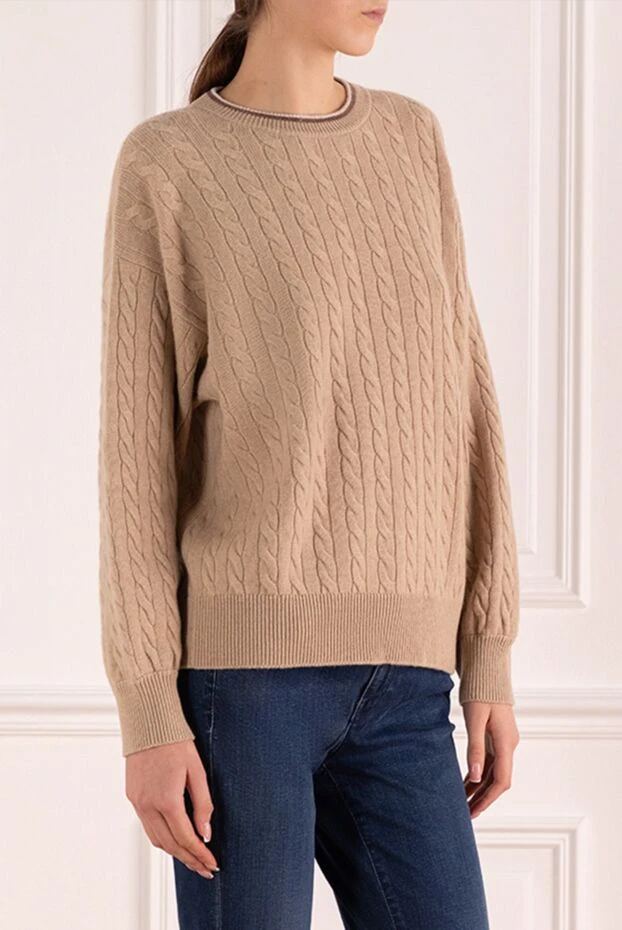 Brunello Cucinelli cashmere jumper knitted with a cable pattern 160831 - photo 3