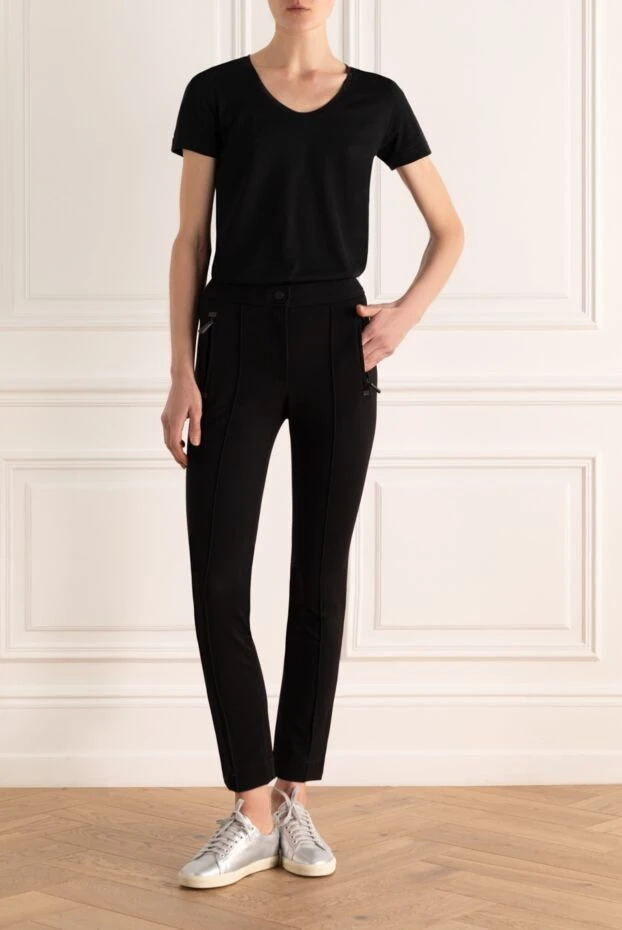 Moncler woman black polyamide and viscose trousers for women купить с ценами и фото 160857 - photo 2