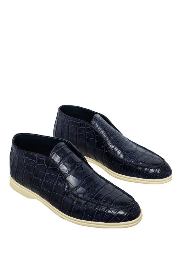 Doucal`s man blue leather loafers for men 161308 - photo 3