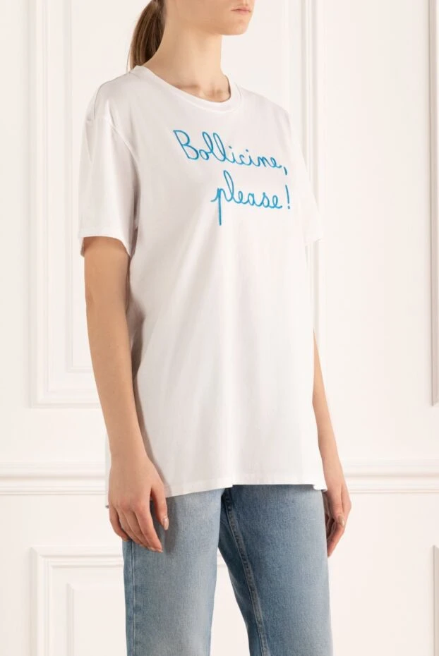 MC2 Saint Barth women's white cotton t-shirt with an embroidered inscription on the chest 160893 - photo 3