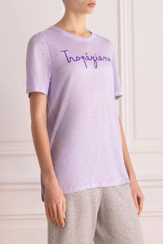 MC2 Saint Barth t-shirt made of linen purple for women 160900 - photo 3
