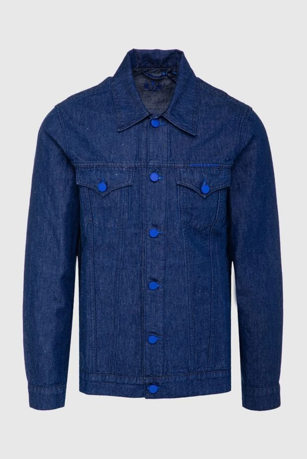 Scissor Scriptor man blue cotton and linen denim jacket for men купить с ценами и фото 160911 - photo 1