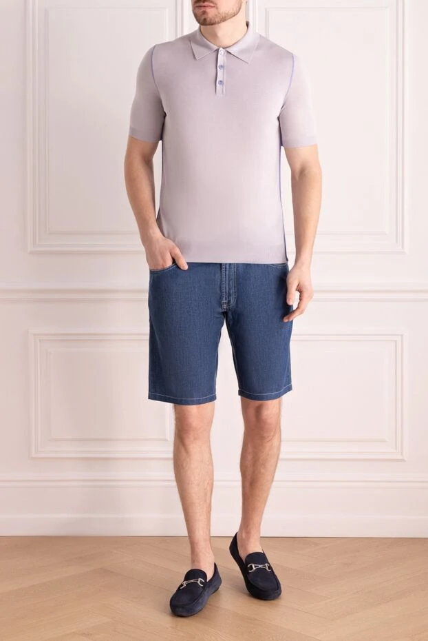 Scissor Scriptor man blue cotton shorts for men купить с ценами и фото 160923 - photo 2