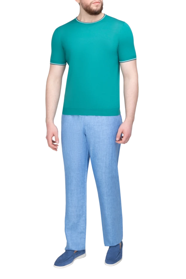 Gran Sasso man short sleeve jumper in cotton green for men купить с ценами и фото 160963 - photo 2